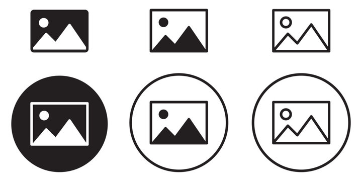 Gallery icon set, image icon, picture symbol. photo gallery icon vector illustration.