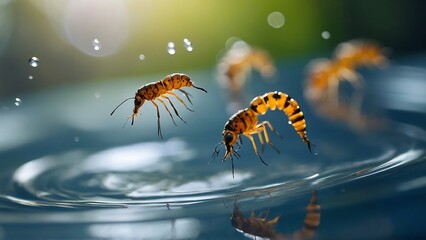 Obraz premium Insects on the surface of the water