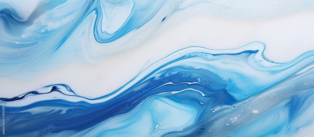 Poster a stunning epoxy resin art background showcasing captivating blue and white colors creating a visual