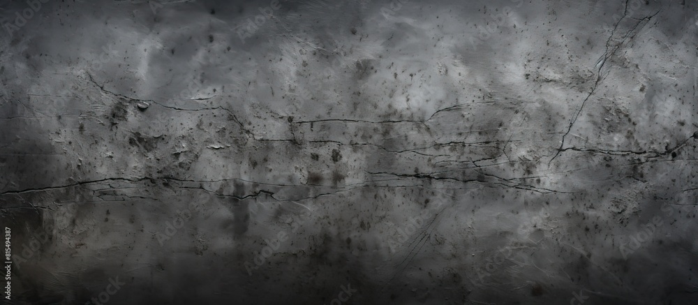 Poster an abstract vintage style wallpaper with a dark old black background texture and gray concrete desig