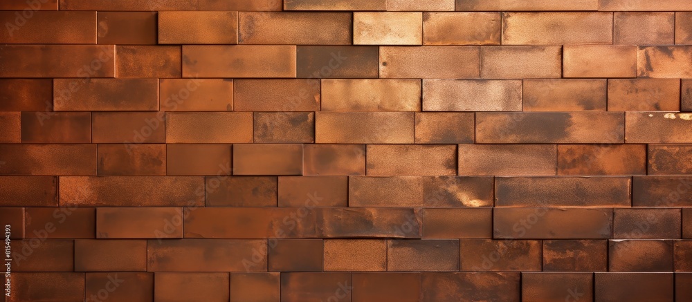 Aufkleber a wall made of metal bricks with plenty of empty space for images or text. creative banner. copyspac