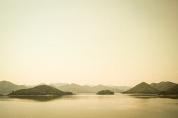 the atmosphere of the river in the nature with dramatic tone