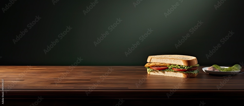 Poster There is a sandwich placed on the table with empty space around it for any additional images or objects