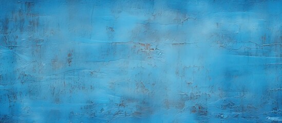 Obraz premium Close up of a blue painted metal wall fragment providing a textured background for a captivating copy space image
