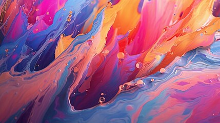 Beautiful abstraction of liquid paints