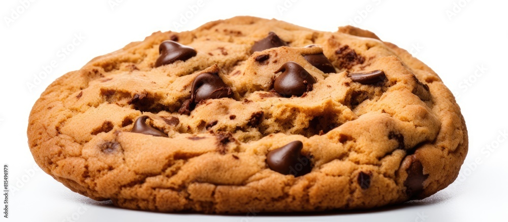 Poster a chocolate chip cookie is shown in a frame with a white background providing ample space for additi