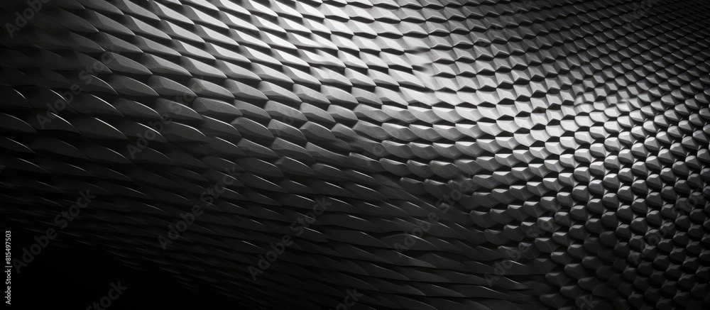 Poster A copy space image with a textured pattern background in black and silver depicting a stainless steel texture
