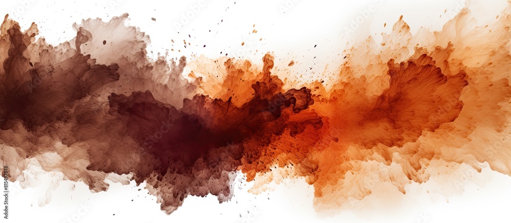 Aufkleber colorful brown powder texture with abstract splatters on a white background creating a captivating c