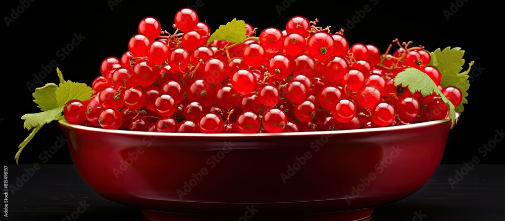 Poster A basin containing red currants with a copy space image