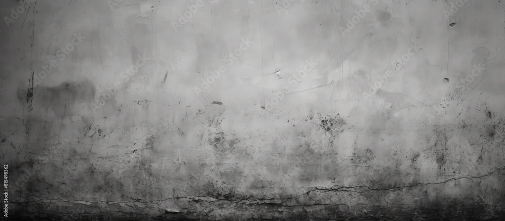 Poster An abstract background with a monochrome dark grunge gray look It features a texture resembling an old grunge wall made of concrete and cement A perfect copy space image