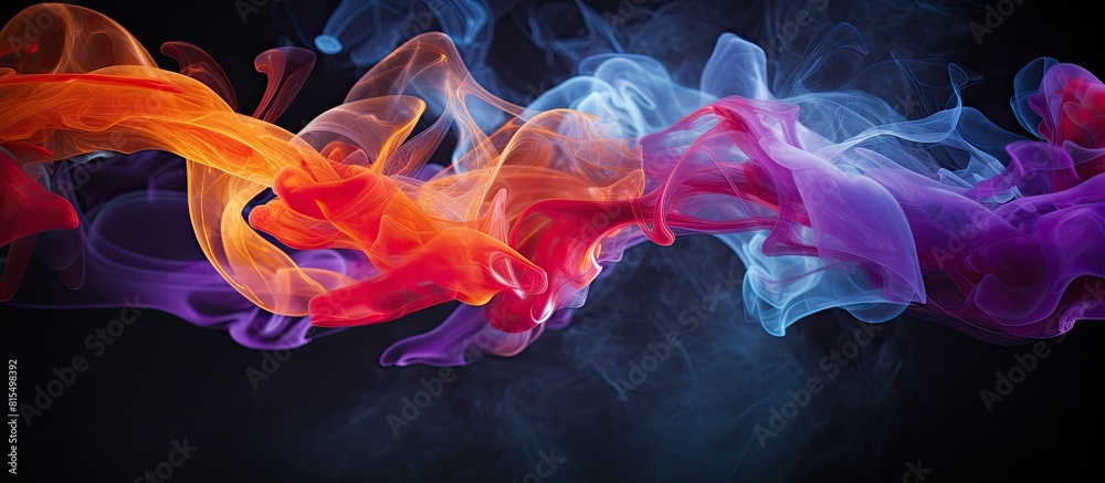 Aufkleber a copy space image of smoke captured in a studio showcasing its background structure and color foils