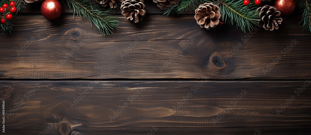 Poster A festive top view background and frame with a Christmas and New Year theme Ample copy space available