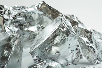 Shiny silver metal, essential chemical element in industry and jewelry