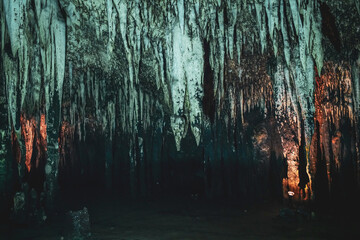 the atmosphere in the dark cave in Thailand