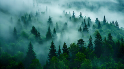 Misty Forest Landscape