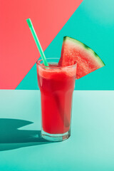 Refreshing Cold Watermelon Drink: Perfect Summer Beverage with Chilled Fruit and Ice
