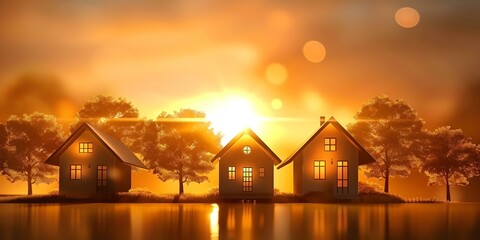 Illustration of rising housing market with increasing property investment and sales prices. Concept Illustration, Rising Housing Market, Property Investment, Sales Prices, Real Estate