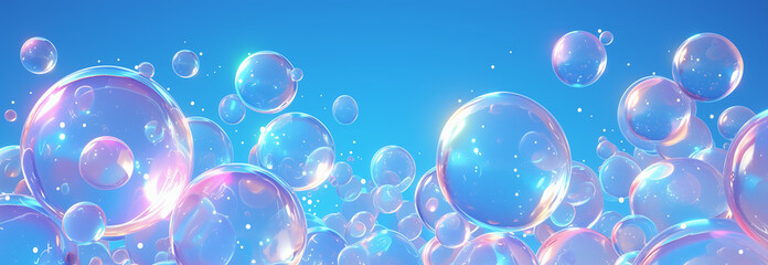 3d abstract background of light blue and purple balls in an endless sea of ​​balls