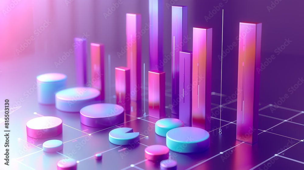 Poster a purple bar graph showing the distribution of marketing budget across various channels, highlightin
