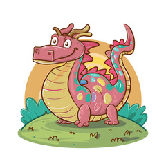 Obraz premium Dragon Doodle Art: Majestic Illustration of a Legendary Creature