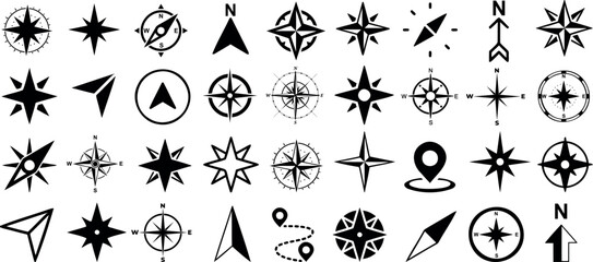 Compass navigation vector icon set © Arafat