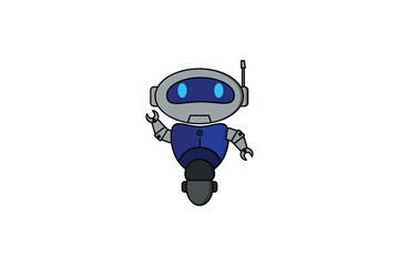 blue robot design character