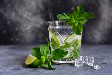 Mojito - cold summer lemonade with lime and mint.