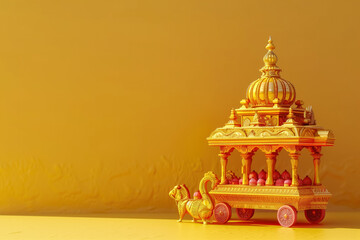 Rath Yatra Greeting Card Background, Generative AI