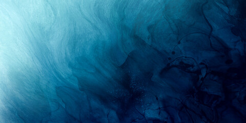 Abstract watercolor paint background by gradient deep blue color with liquid fluid grunge texture for background, banner