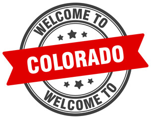 Welcome to Colorado stamp. Colorado round sign