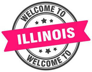 Welcome to Illinois stamp. Illinois round sign