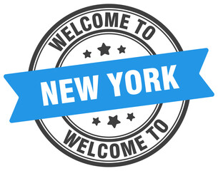 Welcome to New York stamp. New York round sign
