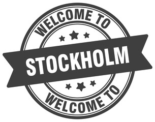 Obraz premium Welcome to Stockholm stamp. Stockholm round sign