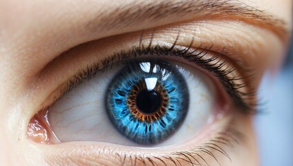 close up of a female eye