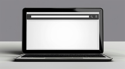 Personal computer with a search bar feature on the laptop screen