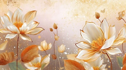 Spring floral in watercolor vector background.