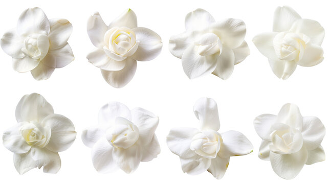 Set of gardenia petals, widely used in bridal bouquets and d&eacute;cor for their pure white color and exquisite scent