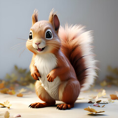 Fototapeta premium funny squirrel on a white background
