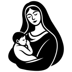mother and baby illustration
