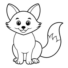 cute smiling fox vector