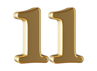 3d gold number 11