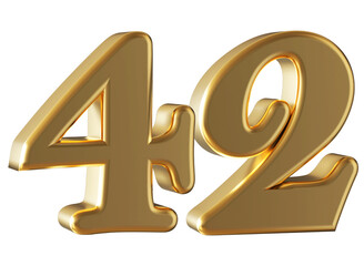 3d gold number 42