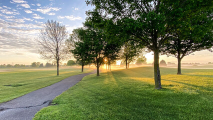 Wisconsin Golf Course at Sunrise late Spring