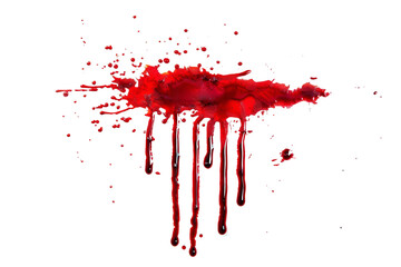 blood or paint splatters isolated on white background,graphic resources,halloween concept	
