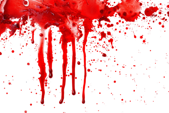 blood or paint splatters isolated on white background,graphic resources,halloween concept	
