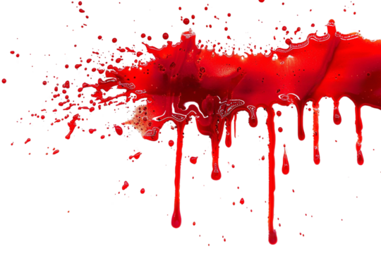 blood or paint splatters isolated on white background,graphic resources,halloween concept	

