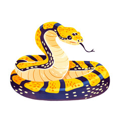 Watercolor snake illustration transparent PNG.