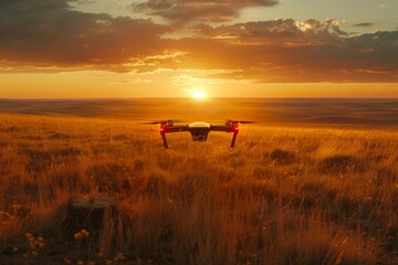 Fototapeta premium Advanced farming technology in field management operations uses precision isometric drones for efficient agricultural vector illustrations