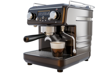 automatic coffee machine isolated transparent background