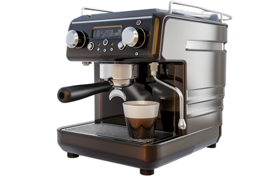 automatic coffee machine isolated transparent background